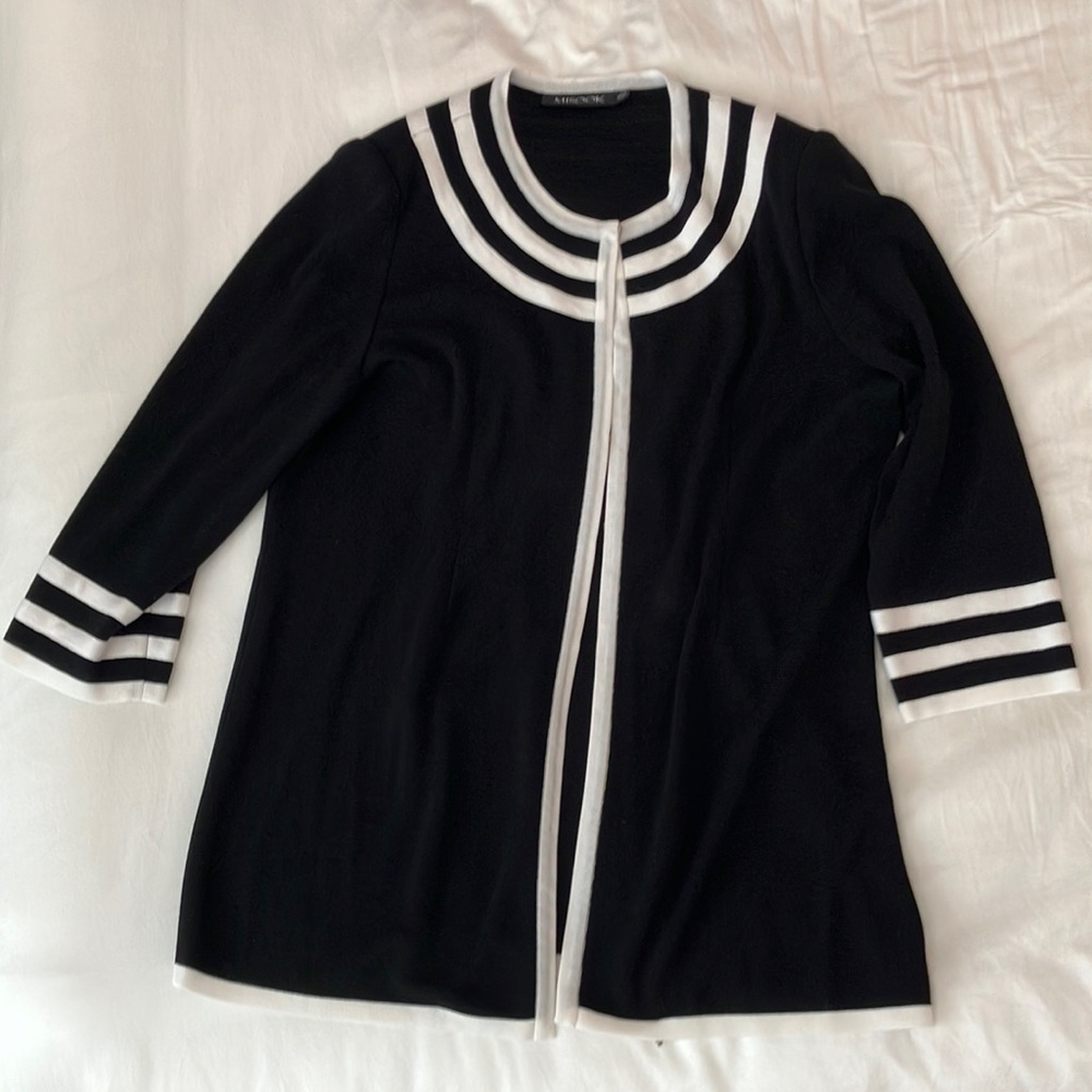 Misook Jacket XL black with white trim
